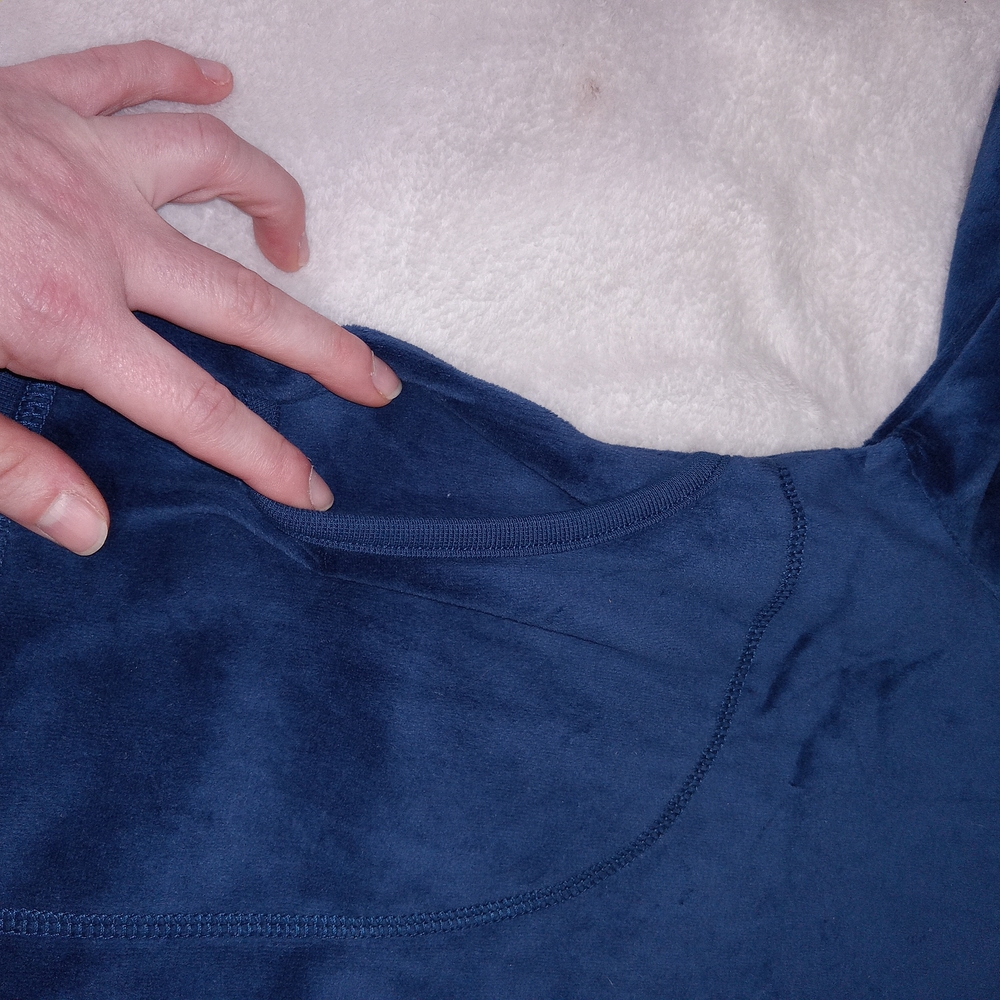 Juicy Couture Velour Full Zip Velvet Track Jacket XXL Navy Blue Y2K(fits Like L) - Picture 12 of 12